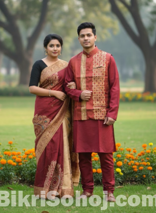 Sharee Panjabi Couple with Koti